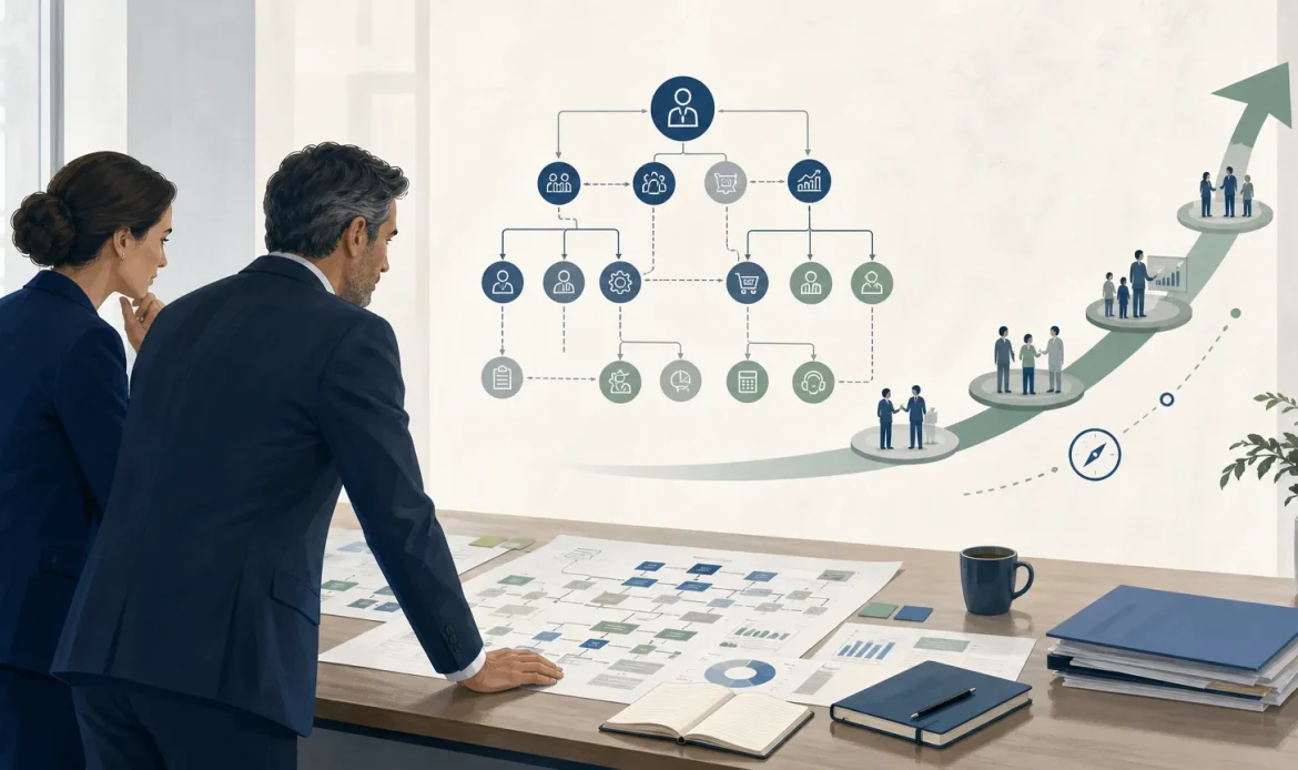 Organisation d’entreprise structurée autour d’une trajectoire de transformation