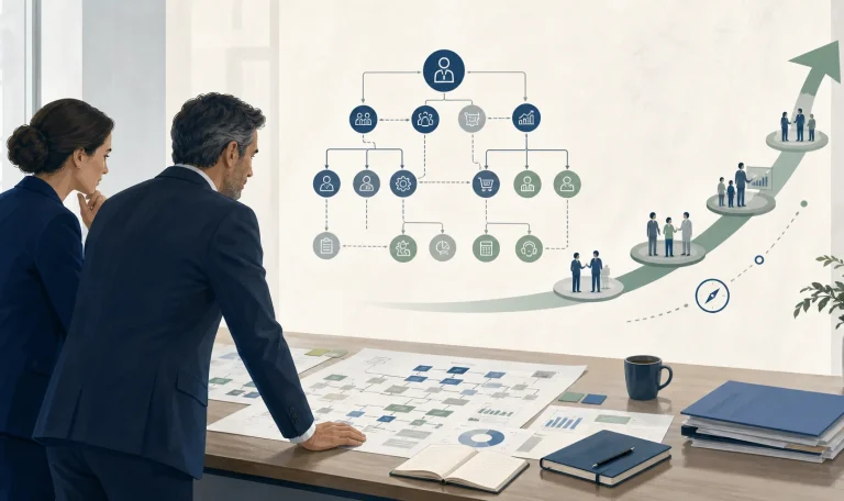 Organisation d’entreprise structurée autour d’une trajectoire de transformation