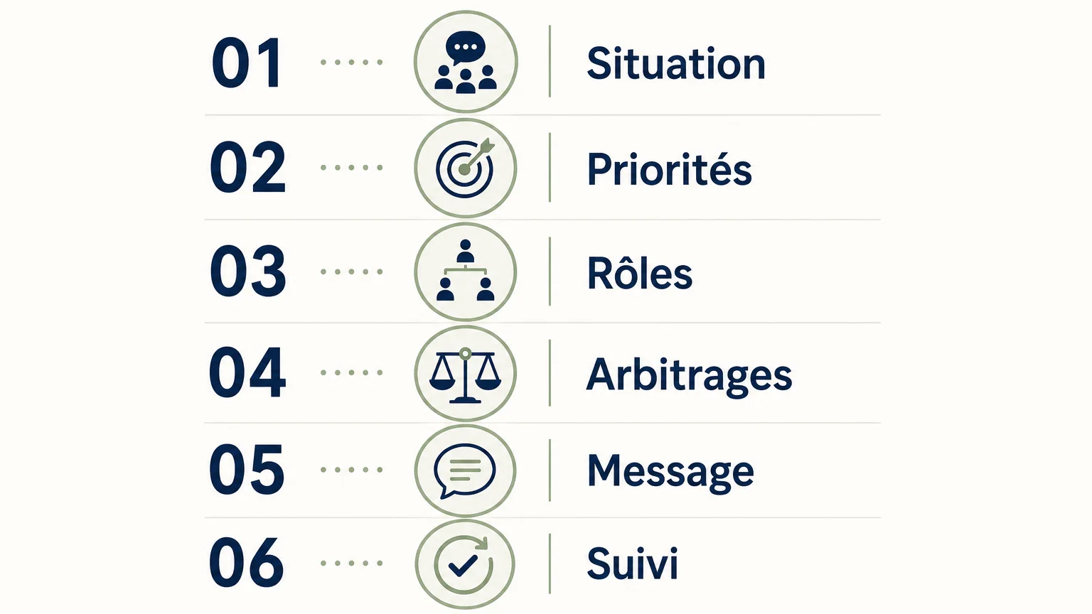 Checklist des six critères d’alignement d’un comité de direction
